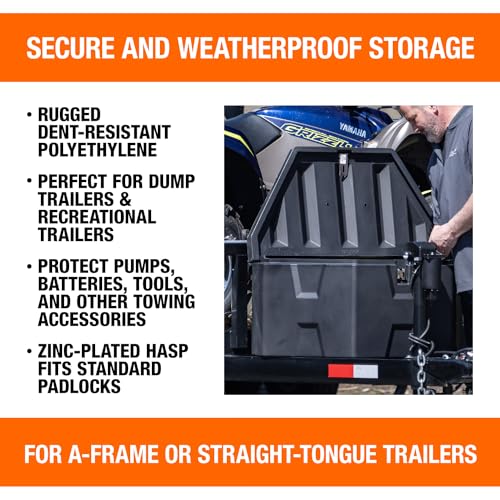 Image of Buyers Products 1701680 36 Inch Black Poly Trailer Tongue Tool Box