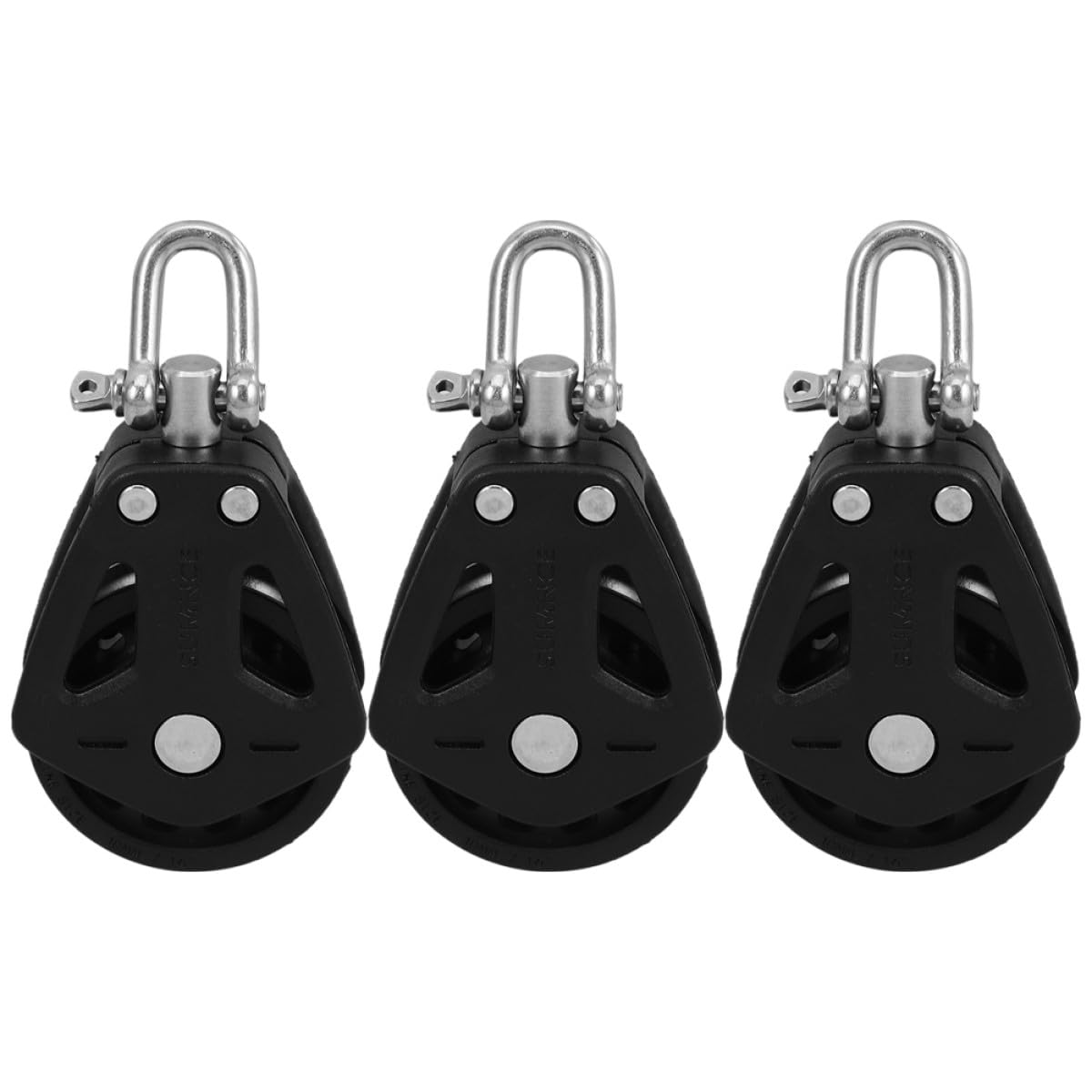 Poulie de Levage Double en Nylon Roulement à Billes, Lot de 3, Poulie Pivotante pour Cable et Accastillage Marin, Accessoires pour Voiliers et Entraînement Pilates à Domicile
