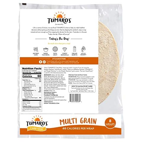 Tumaro's 8" Carb Wise Wraps - Multigrain - 8 Count - Case of 6 Cover