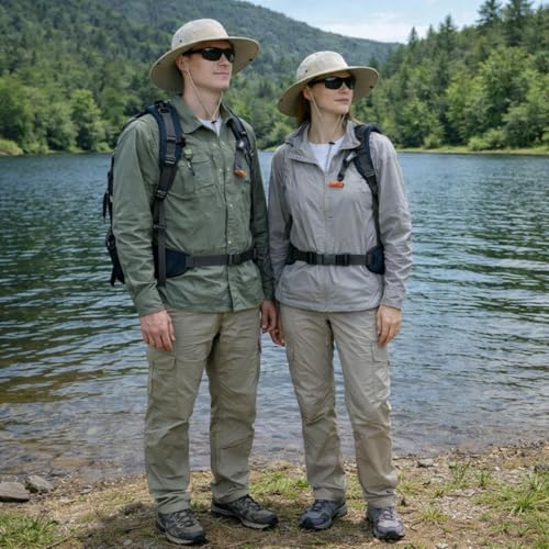 Image of Wide Brim Sun Hat for Men Women UV Protection Ventilated Summer Hats for Fishing Hiking Garden Beach