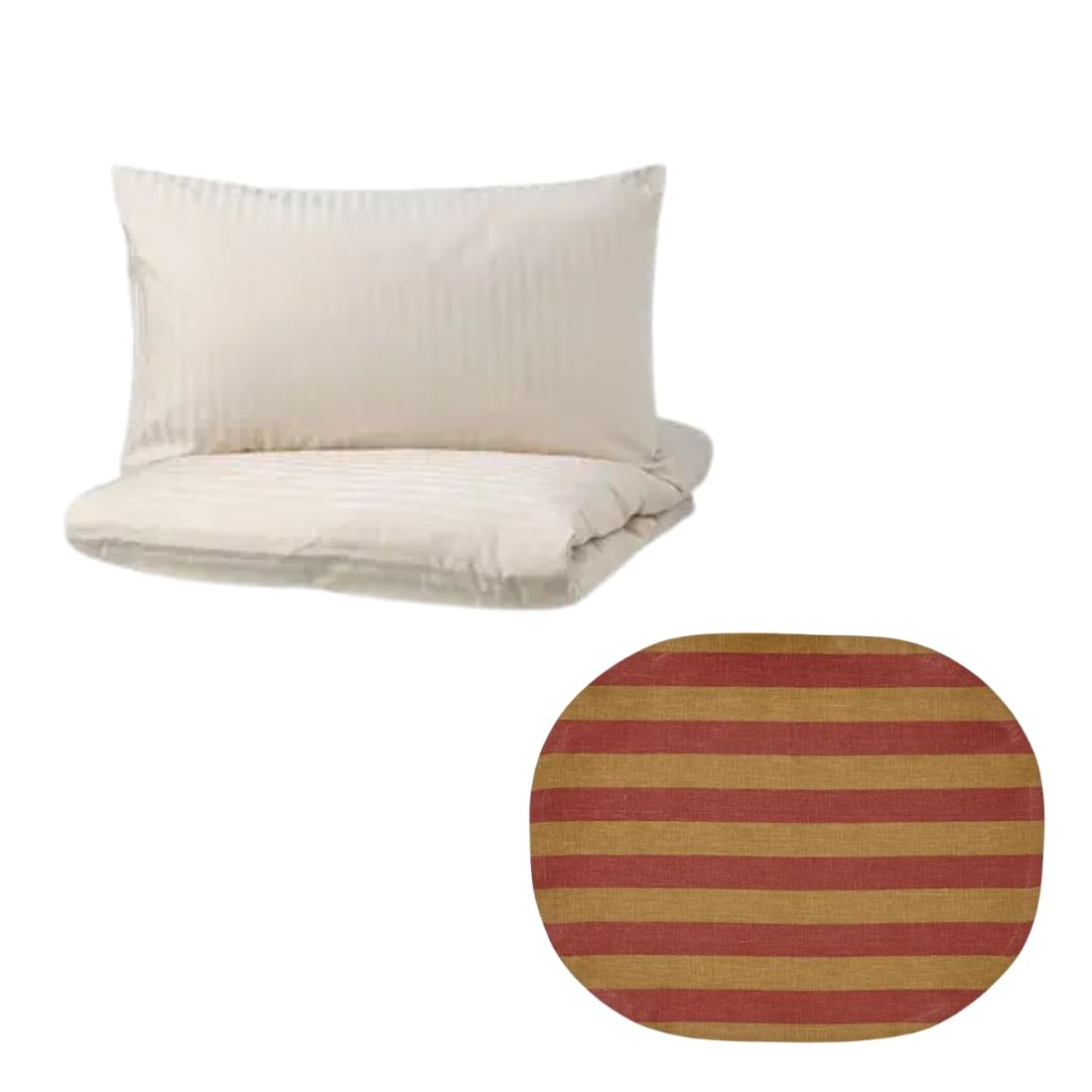 Ikea NATTJASMIN Duvet Cover and Pillowcase, Light Beige, 150x200/50x80 cm-image-10