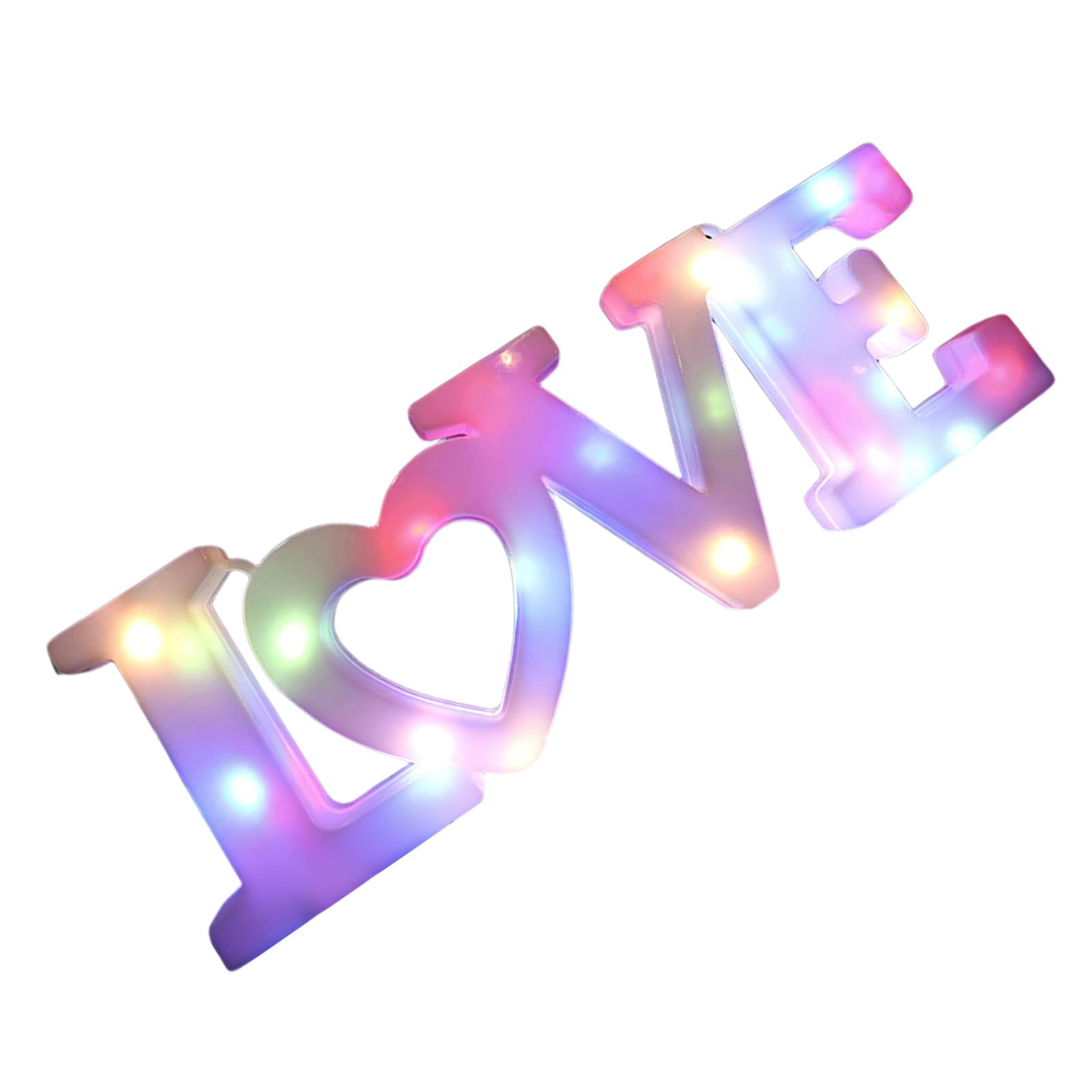 NEWFT LED Illuminated Sign Shatterproof PVC Glowing Valentine's Day Decoration for Wedding Anniversary