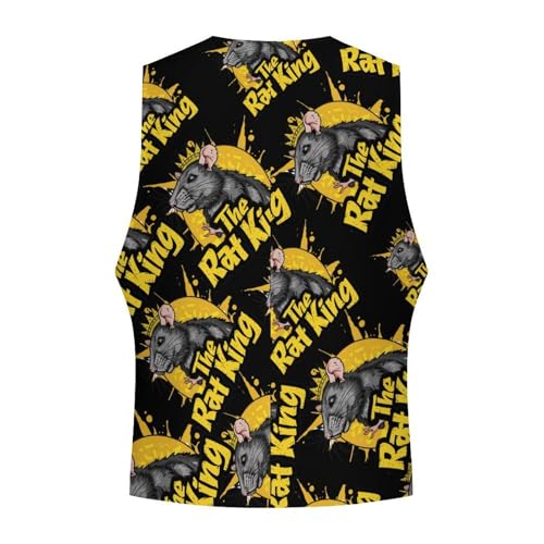 The Rat King Cute Men's Suit Vests Business Formal Dress V-Neck Waistcoat Tops with 2 Pockets 5