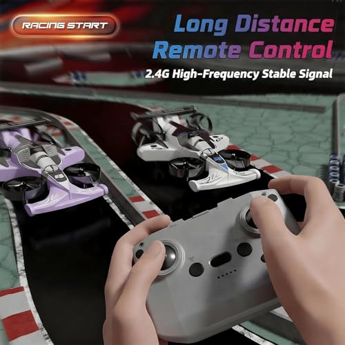 Image of 2-in-1 Flying Car & Stunt Drone - Mini Indoor Drone, 2 in 1 RC Quadcopter & Flying Car Toys, 2.4Ghz Remote Control 4WD Stunt 3 Speeds Adjustable, Birthday Xmas Gifts..