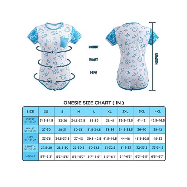 Littleforbig-ADBL-Strampler-fuer-Erwachsene-mit-Knopfleiste-Blau-Rosa Littleforbig ADBL Strampler, für Erwachsene mit Knopfleiste, Blau / Rosa