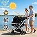 Baby Stroller Universal UPF 50+ Sun Protector Shade Blackout Cover Pushchair Shield Canopy Pram Rain Sunshade With See Through Extender Accessory Easy Installation