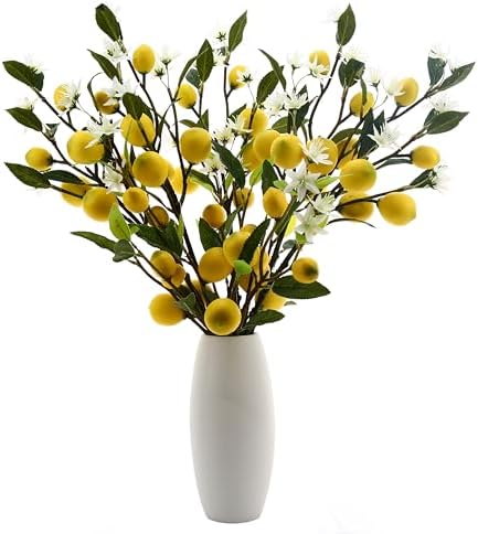 5pcs Artificial Lemon Little Fruit.24 Inch Lifelike artificial pl...