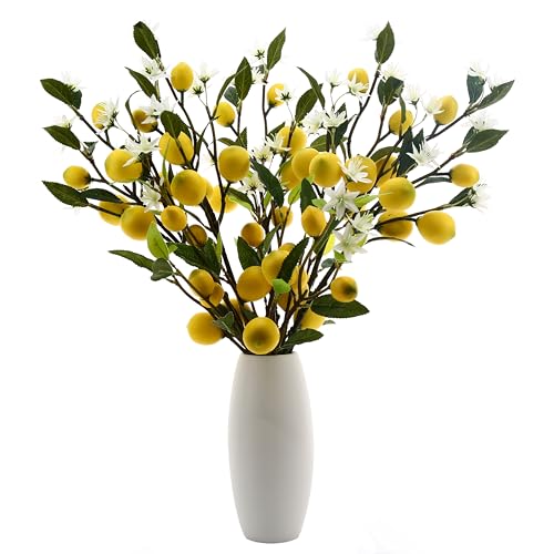 5pcs Artificial Lemon Little Fruit.24 Inch Lifelike artificial plants indoor.lemon tree...