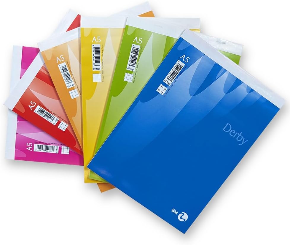 BM BeMore Notes Derby 0100013 Notes Pad Metallic Dot A5 Size 5 mm Squares 5 mm Paper 60 g/m2 Pack of 10