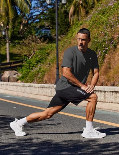 Image of PINSPARK Workout Shirts for Men UPF 50+ Quick Dry Athletic Gym Tee Shirts Mens Short Sleeve Running Cooling Swimming T-Shirt