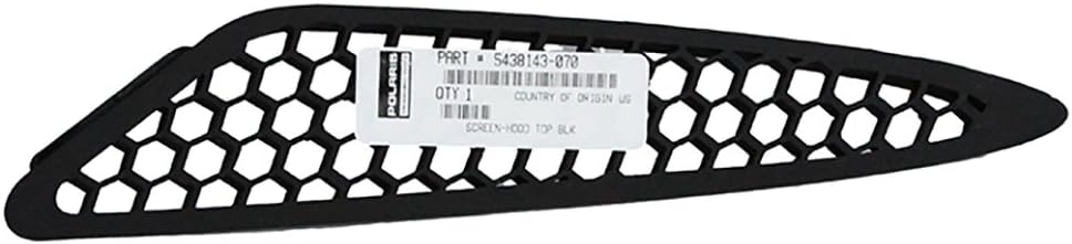 Polaris Snowmobile Hood Screen, Gloss Black, Genuine OEM Part 5438143-070, Qty 1