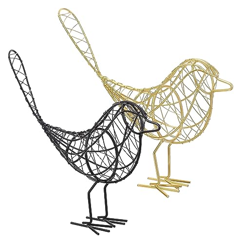 Tableau fer bird ornement de bureau en métal doré de luxe