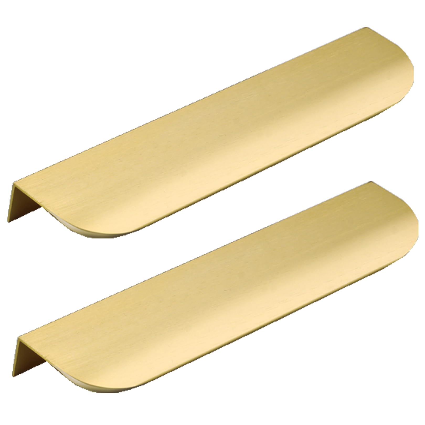 DFHEsdfD Concealed Drawer Handles, Aluminum Alloy Wardrobe Kitchen Concealed Handles Finger Edge Pull Drawer Gold 2 Pieces(Hole Distance 416mm)
