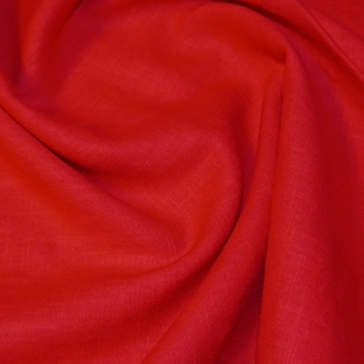 Washed Linen Canvas Fabric Material - RED, 10Mtr 135cm x 1000cm
