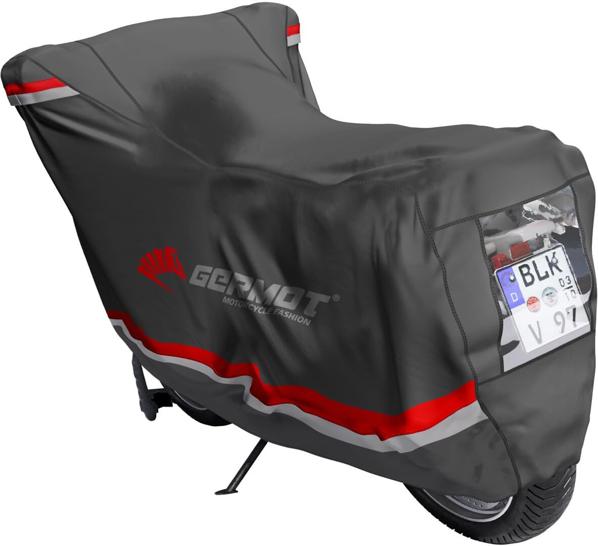 Germot Premium Motorrad Abdeckplane, schwarz, M | Atmungsaktiv