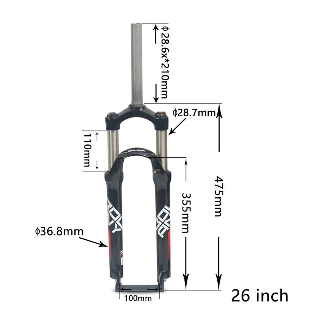 Forcella Bici 26/27.5/29er MTB Forcella Meccanica in Lega di Alluminio Forcella Ammortizzata a Molla per Bicicletta da Viaggio 100mm QR