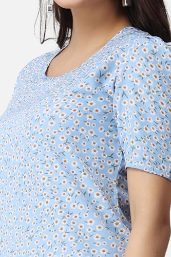 Image of POPWINGS Casual Printed Top and Joggers Set for Women || Stylish Summer Co-Ords Set for Women || Round-Neck Top and Joggers Combo Set for Women