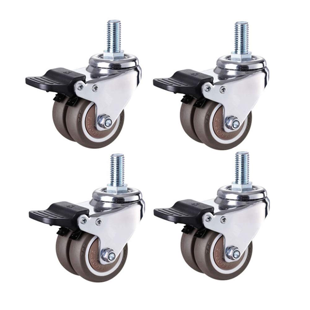 GYRAZXS Heavy Duty Swivel Caster Wheels - 4 Pack 2" Nylon Casters with Brakes - Durable Rolling Wheels for Furniture Trolleys and Equipment - Smooth Mobility & Stability