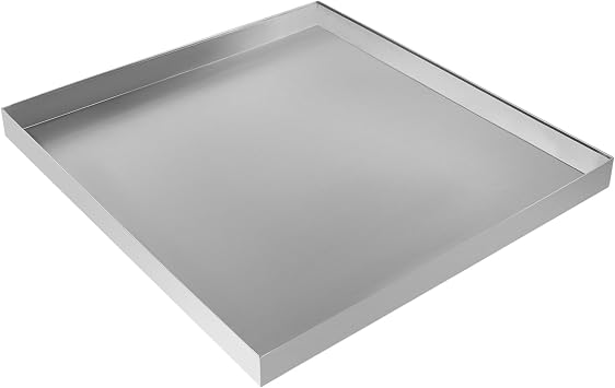 Heavy Duty 304 Stainless Steel Washer Machine Drain Pan, Drip Tray Catch Washing Machine Pan Washer Pan Washing Machine Drain Pan No Hole for Washers, Dryers, Dishwashers, Refrigerators