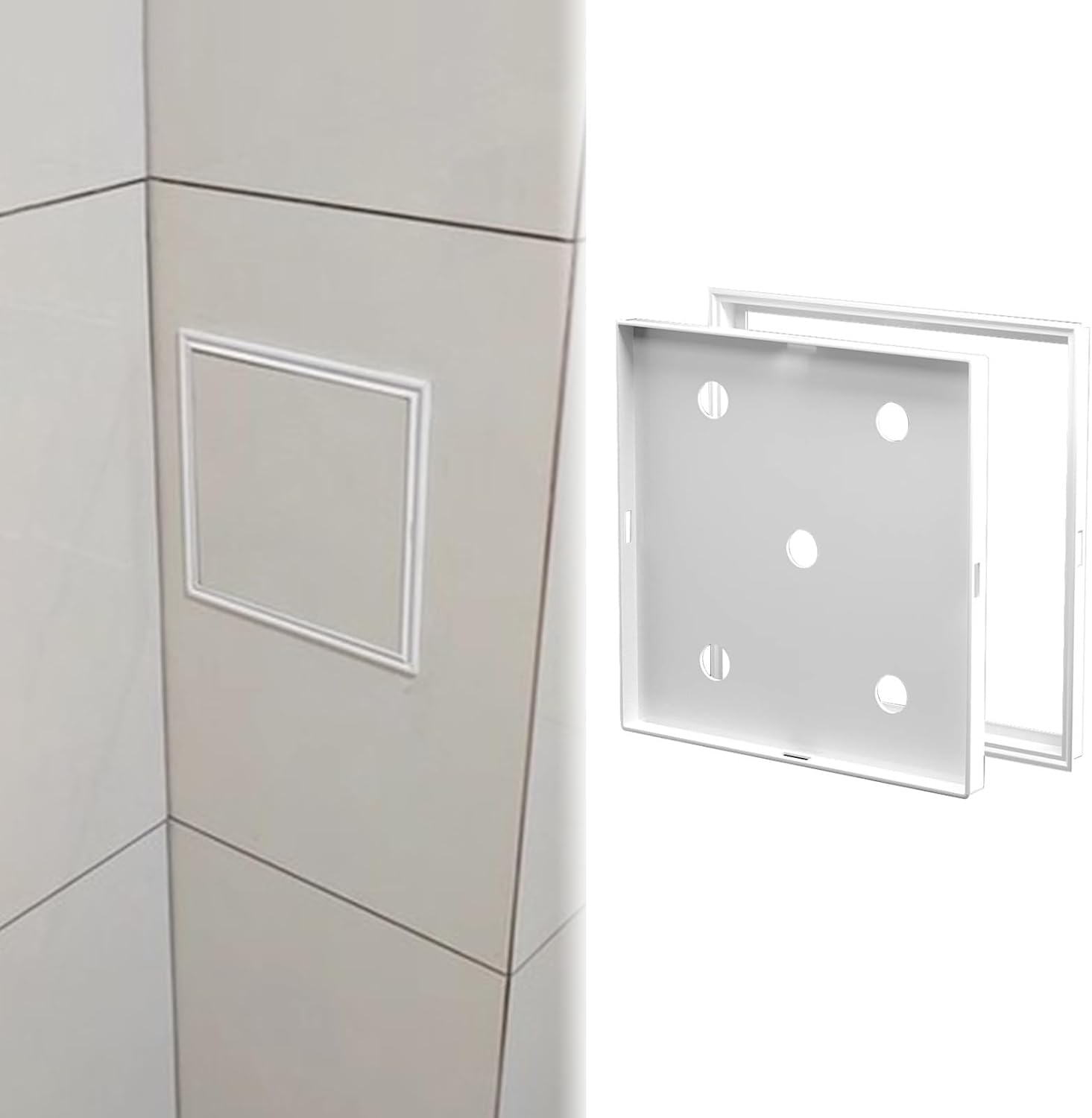 k3Mq9Rw Recessed Access Panel Concealed Flush Access Panels, Ducts/HVAC Ducts/electrical Panel Covers(White,12x12cm (4 3/4" x4 3/4"))
