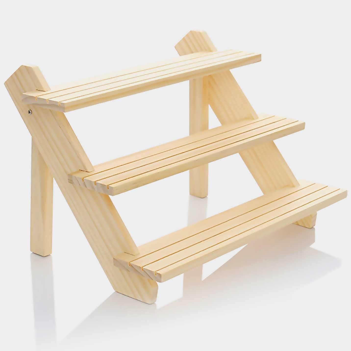 Amazon.com: LONG TAO Wooden Display Stand 3-Tier Wooden Display Craft ...