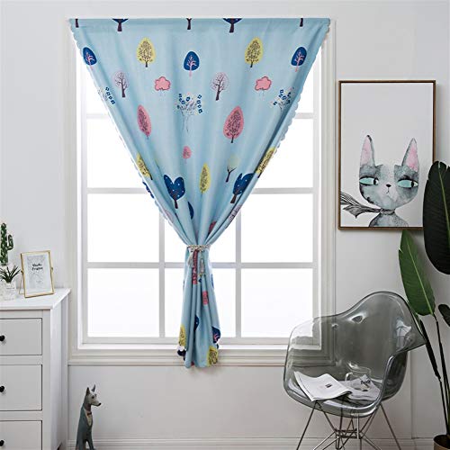Liveinu 100% Blackout Curtains Linen Shade Hang Without Rod Self-Adhesive