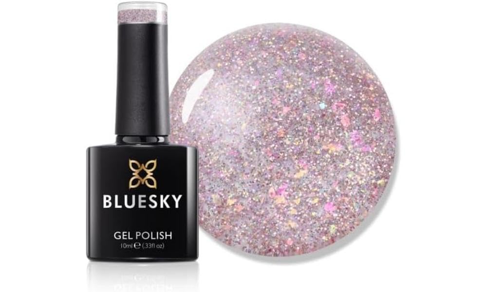 Gel Nail Polish 10ml, Believe in Magic - XMASS2204, Pink Glitter Gel Nail Polish for 21 Day Manicure, Professional, Salon & Home Use, Requires Curing Under LED UV Nail Lamp
