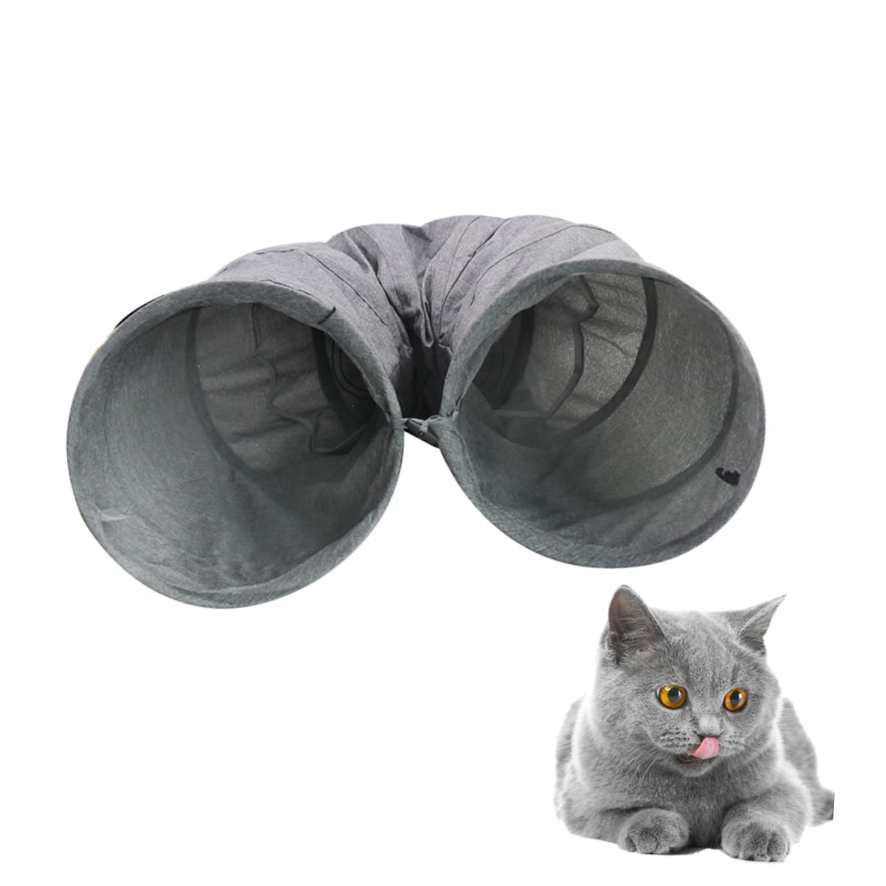 Tubo Gioco per Gatti Pieghevole con Carta Sonora, Tunnel | Tessuto Resistente, per Gattino, Stile Creativo, Giocattolo Interattivo per Intrattenimento Quotidiano