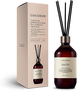 Cocodor Premium Reed Diffuser, 16.9 fl oz 500 ml, Savon, Large Capacity, Room Fragrance, Air Freshener, For Rooms, Popular Gift Present
