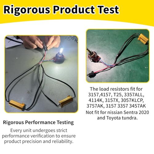 Image of 3157 4157 T25 Led Load Resistor Harness Led Turn Signal Fix Hyper Flash | 50w 6ohm Load Resistos Decoders Plug And Play Anti Hyper Flash Brake Light Led Blinker Switchback Led Resistor