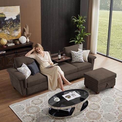 Pingliang Home 108" Sectional Sofa, Convertible L Shaped Sofa with