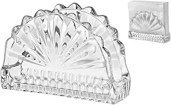 Porta Guardanapo de Mesa em Vidro Texturizado Suporte Leque