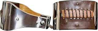 Sazaar Tack 5" Wide Wooden Wide Western Horse Saddle Steel Covered Stirrups, Wooden Bell Saddle Stirrups Pair Set ST-008