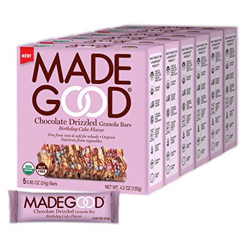 Made Good Birthday Cake Chocolate Drizzled Granola Bars - Gluten Free Granola Bar Snacks - 6 Boxes, 30 Ct Made Good Birthday Cake Chocolate Drizzled Granola Bars - Gluten Free Granola Bar Snacks - 6 Boxes, 30 Ct