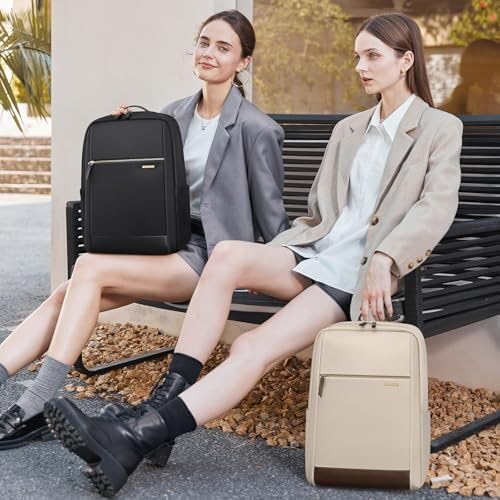 Laptop Backpack for Women - Business Travel Anti Theft Laptop Bag Backpack Water Resistant College Computer Backpacks for Men Women Fits 15.6 Inch Notebook (Black) - Image 6