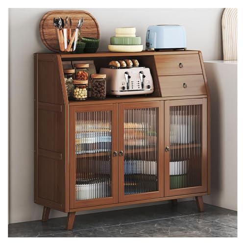 Table basse armoire de rangement meuble de salon vitré 35cm - 6