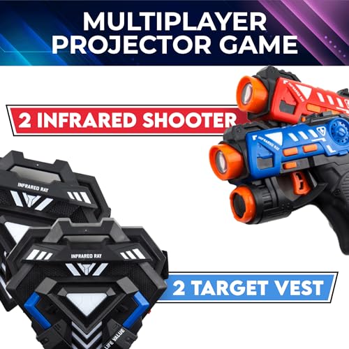 Toysery Infrared Tag Set: 2 Shooters and Vest for Kids 3+ - Indoor/Outdoor Family Fun