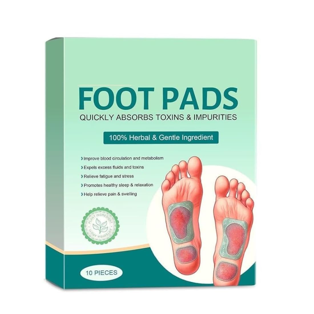 LAKULISH COLLECTION 100% Herbal And Gentle Ingredient Detox Foot Pads, Natural Ingredients for Sleep Aid, Pain Relief, Toxin Removal with Bamboo Vinegar and Acupoint Micro-Massage Technology pack of 20 (l) 1