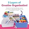 Blue Squid Arts & Crafts Box (Purple)- 2800+ pcs Deluxe Craft Supplies Box, 2 Drawers, 18 Compartments, Sturdy Handle - Art Crafting Kit Birthday Gifts for Kids, School Supply for Ages 4-12 #1