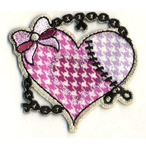 Ecusson thermocollant Coeur avec Noeud pour customiser un blouson