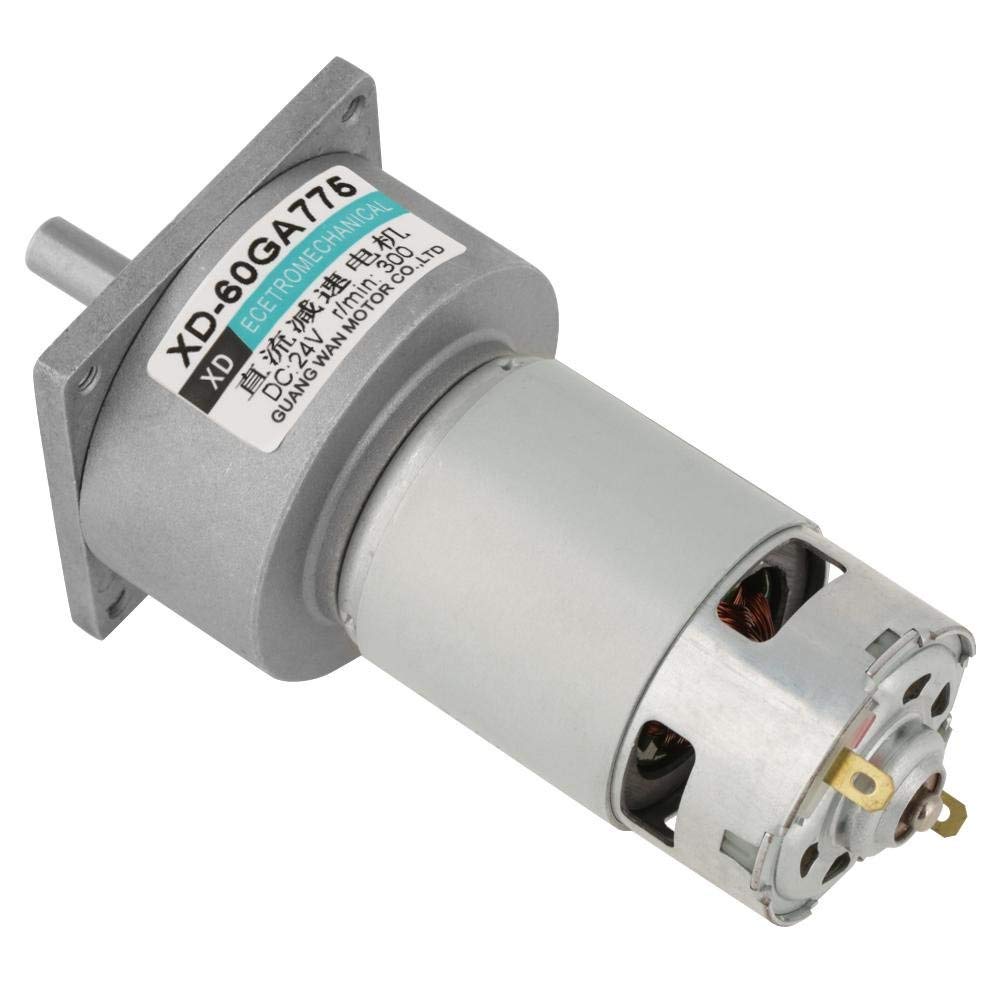 Akozon Motoriduttore DC12 V/24 V 35 W motore elettrico regolabile Mini DC Motoriduttore a velocità in metallo Grande coppia motore CW/CCW (24V 300rpm)
