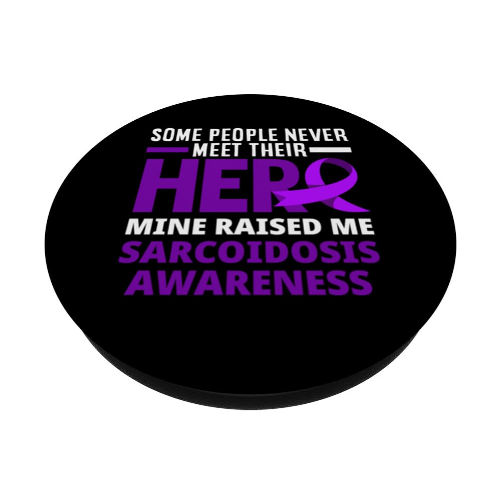 Hero Mine Raised Me Sarcoidosis Warrior Sarcoidosis PopSockets Swappable PopGrip, Black - Image 2