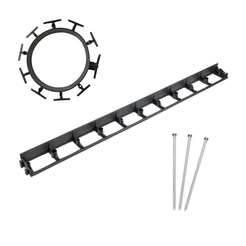 bepco Rasenkante - Pflasterkante 10er Set (LxH: 100 x 4,5 cm) - Flexible & Robustes Gartenabgrenzung für Rasen, Beet und Pflaster aus recyceltem Kunststoff, mit 30x Stahl-Erdanker (verzinkt)