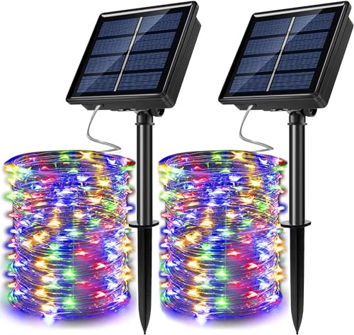 JosMega 2-Pack Solar Fairy String Lights 66ft 200LED