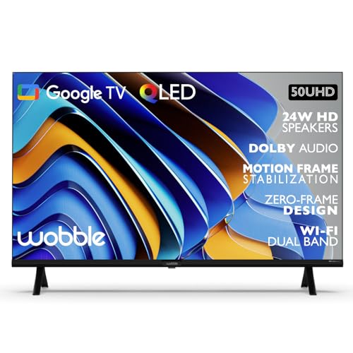 Image of Wobble 127 cm (50 inches) QD Series 4K Ultra HD Smart QLED Google TV WB50GTAW9602QD (Black)