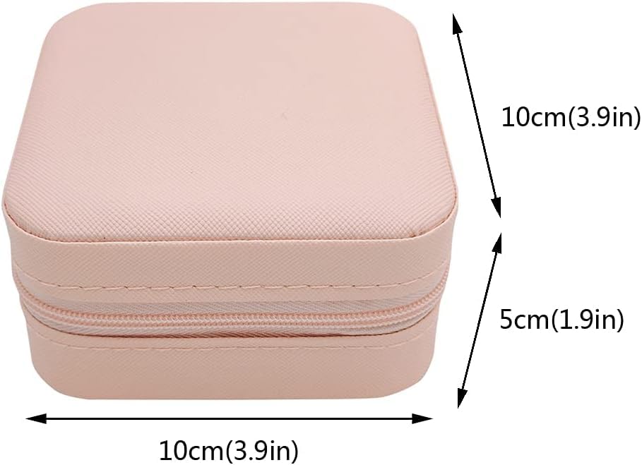 Image of TRODANCE Mini Jewelry Travel Case,Small Travel Jewelry Organizer, Portable Jewelry Box Travel Mini Storage Organizer Portable Display Storage Box For Rings Earrings Necklaces Gifts (4Color-4pcs)