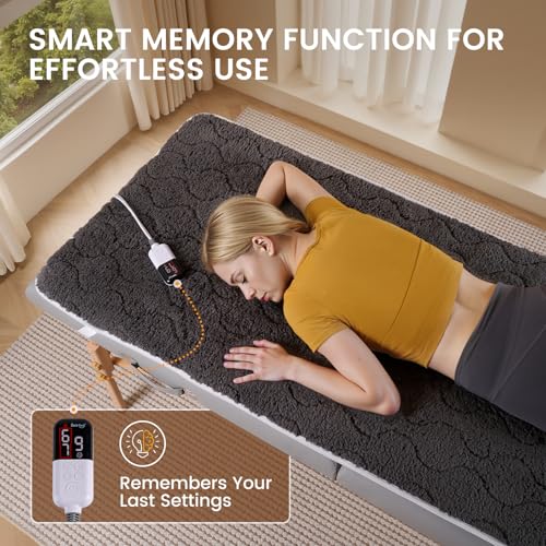 Image of Bearhug Dual Zone Massage Table Warmer, 71 x 30 in 5-Layer Sherpa Heating Pad for Spa and Esthetician Tables, 10 Heat Settings, 90-108F NTC Control, 19 ft Cord, Machine Washable