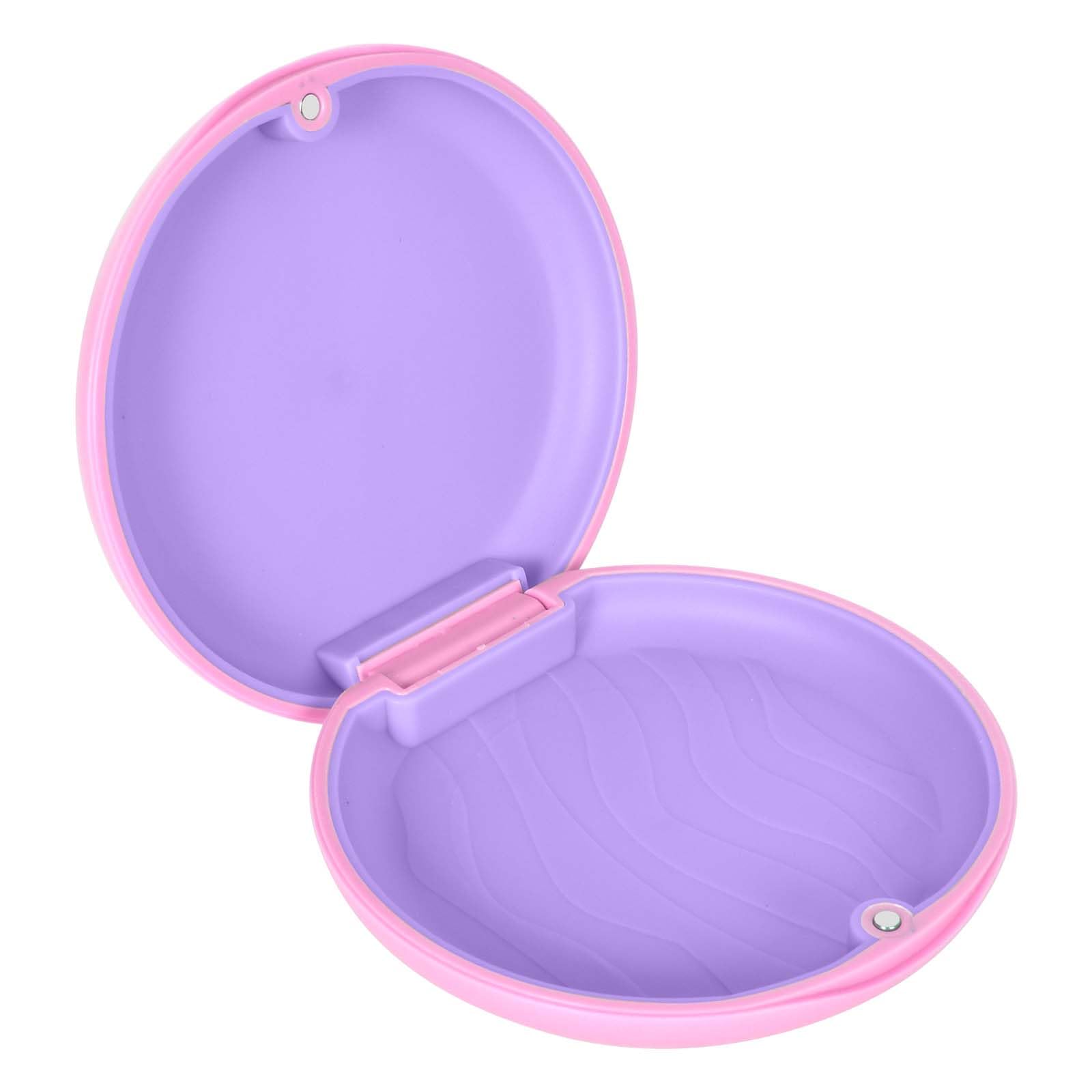 Disnace Denture Retainer Box, Premium Orthodontic Denture Box, Slim Dental Case, Aligner and Retainer Case with Magnetic Closure, Compact Mouth Guard Case for Bite Splint & False Teeth (Pink)
