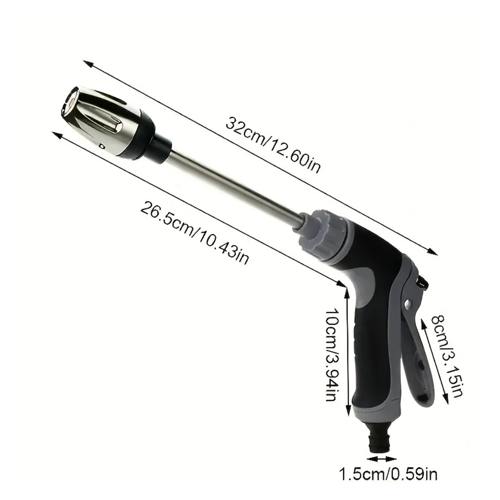 Pistola a spruzzo per tubo flessibile con ugello, Ugello portatile for schiuma d'acqua da giardino ad alta pressione, 360 marciume, for auto/casa/giardino - 1/set(Water Set)