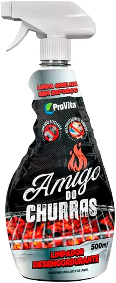 Amigo do Churras Desengordurante Multiuso, 500ml, Limpador para Churrasqueira com Neutralizador de Odores